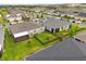 Aerial view showcases fenced backyards with manicured lawns and screened-in patios, ideal for privacy and outdoor enjoyment at 2524 Datura Loop, St Cloud, FL 34772