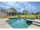 Screened pool and jacuzzi with manicured landscaping offer a refreshing outdoor retreat at 2598 Ekana Dr, Oviedo, FL 32765
