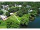Overhead shot of neighborhood highlighting pond access and nearby community park at 2828 Whispering Way, Winter Park, FL 32792