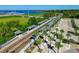 Elevated view of the train station and its surrounding landscaping at 305 Platform Ln, Debary, FL 32713