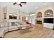 Inviting living room with fireplace, recessed lighting and stylish decor, perfect for relaxing and entertaining at 434 S Beach St, Ormond Beach, FL 32174