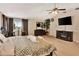 Large main bedroom featuring views of the water, carpeted floors, and ample space for furniture at 434 S Beach St, Ormond Beach, FL 32174