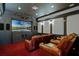 Enjoy movie nights in this home theater with comfortable leather recliners and a large screen at 4474 Enders St, Orlando, FL 32814