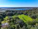 Expansive property featuring a green lawn surrounded by mature trees and a beautiful view of a lake in the distance at 550 Orient Ave, Debary, FL 32713