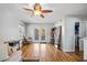 Inviting living room featuring hardwood floors, backyard access, and ample space at 706 Hillcrest St, Orlando, FL 32803