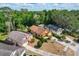 Aerial view of three houses in a residential neighborhood with lush tree coverage at 7951 Chediston Cir, Orlando, FL 32817