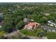 Aerial view of a home nestled within a lush, green neighborhood, featuring mature trees and manicured lawns at 1401 Green Cove Rd, Winter Park, FL 32789