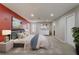 Spacious primary bedroom featuring a decorative accent wall and a serene aesthetic at 1455 Blue Horizon Dr, Clermont, FL 34714