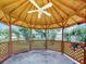 Interior view of an outdoor gazebo with lawn and landscape views at 413 5Th S St, Dundee, FL 33838