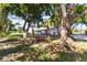 Scenic backyard featuring a wooden swing and lush trees, offering a tranquil outdoor space at 803 Arlington Blvd, Altamonte Springs, FL 32701