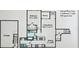 Floor plan of a second-floor, one-bedroom apartment unit with a balcony, garage, and spacious living room at 12212 Wild Iris Way # 106, Orlando, FL 32837