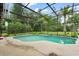 Wide angle backyard shot of pool and screen enclosure at 13609 Sky Blue Ct, Orlando, FL 32828