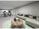Open-concept living room and kitchen with modern decor and a neutral color palette at 16544 Silver Brook Way, Winter Garden, FL 34787