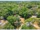 A scenic aerial view highlighting the property's location surrounded by mature trees and lush landscaping at 474 Overstreet Ave, Longwood, FL 32750