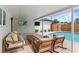 Covered patio with a view of the backyard pool, a great place to entertain at 4804 Oakbrooke Pl, Orlando, FL 32812