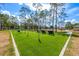 Recreational equipment on green astroturf surrounded by mature pines in community park at 712 Maryland Ave, St Cloud, FL 34769