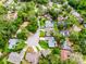 This aerial view showcases a home with a well-maintained lawn on a peaceful, tree-lined cul-de-sac at 717 Pine Ter, Altamonte Springs, FL 32714