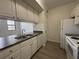 Bright kitchen with white appliances and cabinets and an undermount stainless steel sink at 911 N Orange Ave # 545, Orlando, FL 32801