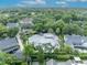 Overhead view showcasing a luxury home with meticulously maintained gardens and a private pool at 940 Lincoln Cir, Winter Park, FL 32789