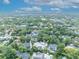 Aerial perspective of the neighborhood showcasing the variety of homes and green spaces at 940 Lincoln Cir, Winter Park, FL 32789