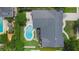 Aerial view of a beautiful home featuring a private backyard pool, patio, and well-maintained landscaping at 1245 Munster St, Orlando, FL 32803