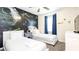 Themed bedroom with two twin beds, a unique space wallpaper, and natural lighting at 2030 Majorca Dr, Kissimmee, FL 34747