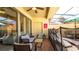 Relaxing patio space with comfortable seating, a ceiling fan, and a view of the pool area at 2030 Majorca Dr, Kissimmee, FL 34747