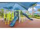 Colorful playground with slides and play equipment, shaded for safe and enjoyable outdoor activity at 2030 Majorca Dr, Kissimmee, FL 34747