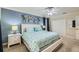Comfortable bedroom with blue accents, white furniture, and large closet at 2999 Buccaneer Palm Rd, Kissimmee, FL 34747