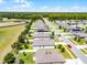 Neighborhood aerial view of contemporary homes with well-kept lawns and neighborhood streets near community athletic fields at 3519 Fernanda Dr, Deltona, FL 32738