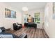 Living room with wood floors, lots of natural light and stylish decor at 488 Kistler Cir, Clermont, FL 34715
