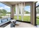 Enclosed patio with furniture, large windows, and a view of the backyard at 488 Kistler Cir, Clermont, FL 34715