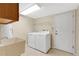 Functional laundry room equipped with a washer, dryer, and utility sink for added convenience at 518 Glen Grove Ln, Orlando, FL 32839