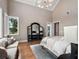 Spacious bedroom with hardwood floors, a large windows, and stylish decor at 9916 Lone Tree Ln, Orlando, FL 32836