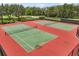 Aerial view of tennis courts surrounded by a greenbelt providing privacy at 1693 Barberry Dr, Kissimmee, FL 34744
