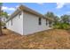New construction features a modern stucco exterior, simple windows and minimalist landscaping at 2131 Brighton Ln, Orlando, FL 32817