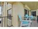 Enjoy coffee at the table on this large balcony with direct sunlight and coastal breezes at 3180 Ocean Shore Blvd # 407, Ormond Beach, FL 32176