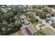 An aerial view of a well-maintained home surrounded by lush greenery and neighborhood streets at 35724 Dawn Dr, Leesburg, FL 34788
