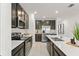 Spacious kitchen featuring sleek black cabinets, stainless steel appliances, and white countertops at 6834 Wilson Hammock Ave, Groveland, FL 34736