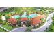 Aerial view of resort-style community amenities including pools, cabanas and lush landscaping at 7224 Oakmoss Loop, Davenport, FL 33837