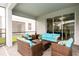 Covered outdoor patio with comfortable seating, perfect for relaxing and entertaining at 7224 Oakmoss Loop, Davenport, FL 33837