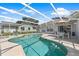 Inviting screened-in pool with patio seating and a clear view of the backyard at 7760 Indian Ridge N Trl, Kissimmee, FL 34747