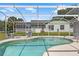 Inviting screened-in pool with patio seating and lush landscaping at 7760 Indian Ridge N Trl, Kissimmee, FL 34747