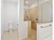 Contemporary bathroom showcasing a walk-in shower with glass panel at 8932 Sw 101St Cir, Ocala, FL 34481