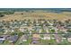 Expansive aerial perspective of the neighborhood, displaying the organized street layout and spacious lots with various home designs at 10231 Lenox St, Clermont, FL 34711