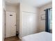 This bedroom features a closet and window, offering comfort and functionality at 1061 Suffragatte Cir, Haines City, FL 33844