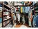 Spacious walk-in closet with wood shelving, racks and plenty of room for storage at 1184 Fern Ave, Orlando, FL 32814