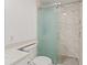 Bathroom featuring an updated shower with pebble stone base at 11863 Delfina Ln, Orlando, FL 32827