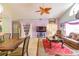 Spacious living room with tile flooring, large TV, and comfortable seating at 131 Country Creek Ln, Kissimmee, FL 34746