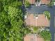 Aerial view of the townhouse complex surrounded by lush greenery, offering a serene and private community setting at 170 Lago Vista Blvd, Casselberry, FL 32707